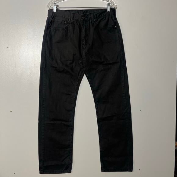 Levis 505 Straight Leg Regular Fit Black Denim Jean's Men's Size 32x32 - Picture 1 of 7